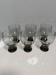 Set of 6 Vintage Federal Glass 12 oz Beer Glasses in Sundown Smoke