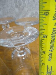 (4) Crystal Juice Glasses – Footed, Flared, Cut Glass with Leaf Design – 4 7/8″