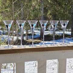 Nuutajarvi Finland set of six cordial glass by Heikki Orvola