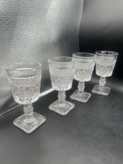 Imperial Glass Cape Cod Clear Goblets Set of 8 5.5” Diamond Point Water Wine