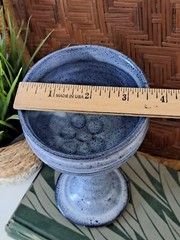 Studio Art Pottery Goblet Blue 7″ tall 3.5″ opening