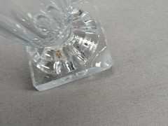 Set of 6 Anglo Irish Petal Cut Pressed Lemon Squeezer Base Jelly Glasses C.1800