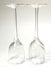 Two Pretty Swirled Bowl 3oz Cordials 6 3/4″ Tall