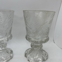 Vintage Indiana Glass Tiara PONDEROSA PINE 12oz Water Goblet 6″ Set of 4. Chips