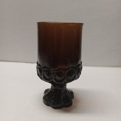 Franciscan Madeira Glass Smoke Brown Wine Goblet Footed Stem 5.5″ Vintage