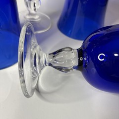 4 Casual Setting Sapphire 9 oz Water Goblets by Cristal D’Arques-Durand France