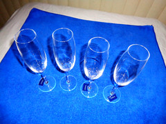Mikasa -Julie-Crystal Champagne flutes 9 1/2 tall signed with original tags EUC