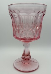 Vintage Noritake Perspective Pink Water Goblets Set of 4 Japan Pressed Glass