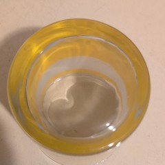Morgan Set of 2 Yellow/White Striped Clear Glass Tumbler Glasses