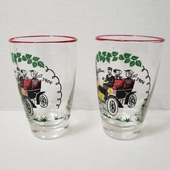 Libbey Cadillac 1904 Replica Barware Glasses Weighted Bottoms Lot Of 2