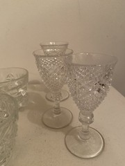 Set Of 12! Vintage Pressed Glass Crystal Punch Cups And cordial glasses