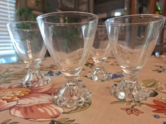 Vintage Anchor Hocking Berwick- Boopie» Clear Glass Bubble Foot Set of 4