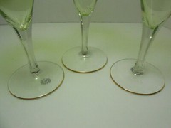 Set of 6 Antique Signed Moser Bohemian Stemmed Wine Glasses Circa 1895 – 1918