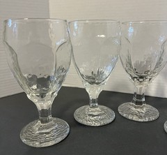 Set of 4 Libbey Chivalry Clear Glass Water Goblets Textured Panel Design 6.5”H 2