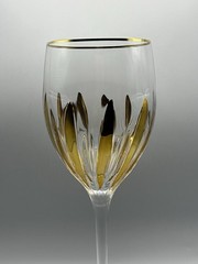 CC Zecchin Incanto Crystal Wine Goblet Gold Accent Venezia Italy 9”