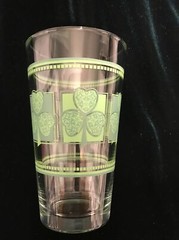 Vintage Libbey St Patrick’s Day Glass Green Shamrocks Clover Lucky