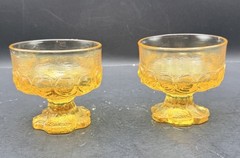VTG set of 2 Tiffin Franciscan Madeira Cornsilk yellow goblet/champagne/sherbert