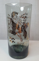 Vintage MCM Federal Glass 22K Zodiac Aquarius Tumbler/Highball Glass
