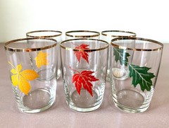 Drinking Glass Set Soviet 250ml Gold Leaf Berezhany Glassworks Ternopol Ukraine