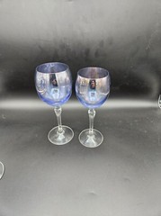Bohemia Colony Wine Glass Set of 4 Goblets Iridescent Czech Republic 7 1/2″