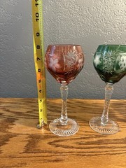 AJKA MARSALA Cut-to-Clear Crystal Wine Glasses, Set of 4 Multicolor