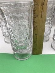 Mcm Brutalist Clear Water Glasses Hammered Glass Lot 5 Highball Cocktail 8 Oz