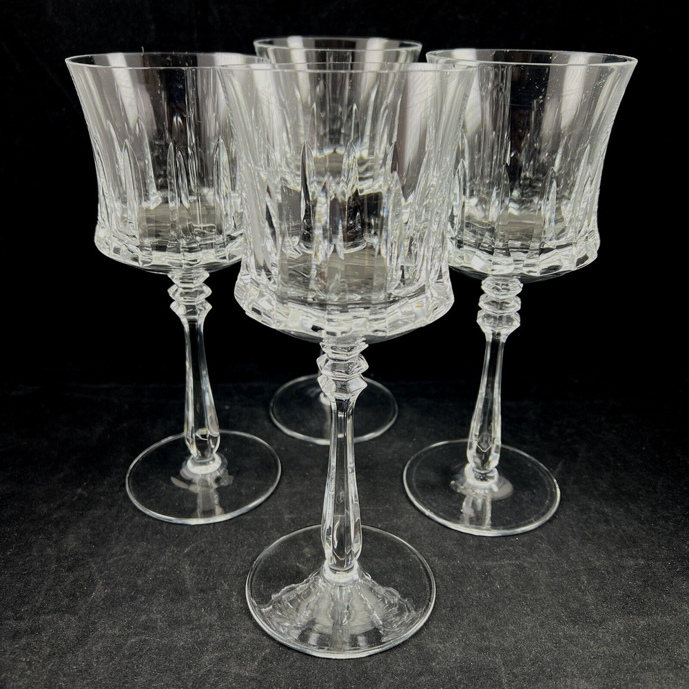Mikasa Water Goblets Marquis Crystal Glass 8 3/8 4Pc Set