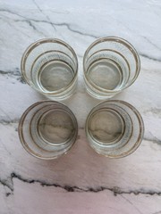 4 Culver Icicle Old Fashioned Glasses Rocks Lowball 22K Gold 4-1/8” tall