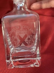 Links Of Scotland Celtic Handcut Glass Commemorative Mini Decanter & Stopper EUC