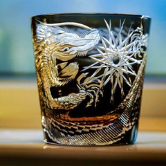 High-end Gifts Crystal Whisky Glass Edo Kiriko Glass Black with Gift Box 320ml