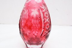 Vintage Nachtmann Traube – Cranberry Cut to Clear Decanter – Beautiful! 12.5″