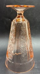x4 Federal Depression Glass Pink Sharon Cabbage Rose 15oz Footed Tumblers 6-3/4″