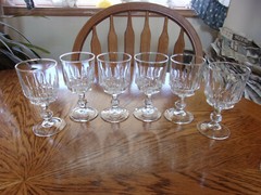 Wine Sherry 5 1/4″ CRA33 France Crystal Knob Stem Cristal d’Arques – Set of 6