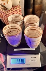 Pier1 Set Of 4 Birchwood Style Pottery Ceramic Cups 8 oz Brown And White Unique