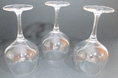 Crystal Glass Wine Goblets SET OF 3 Balloon Shaped 7 3/4″ Tall EACH HOLDS 16 oz