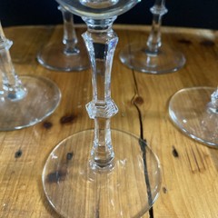 Bryce 798-1 Wine Glass 8-1/4″h Cut #1 on Stem #798 MCM Pittsburgh SET Of 5