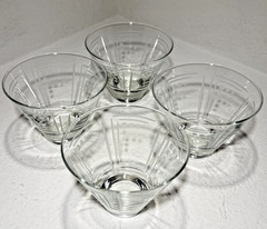 VTG Set of 4 Princess House Aston Stemless Martini Glasses MCM Barware