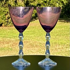 Carat Amethyst by LENOX-(2) 9”Water Goblets & (2) 8 5/8” Wine Glasses