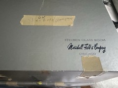 7877 STEUBEN 6 CRYSTAL CHAMPAGNE COUPES BALUSTER TEARDROP STEM  SIGNED 6 in BOX