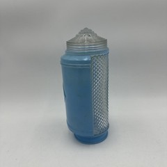Art Deco Glass Light Lamp Shade Blue Clear Skyscraper Torpedo 2.5” Fitter