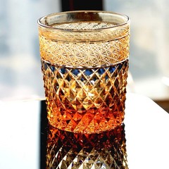 Old Fashioned Whiskey Bourbon Glasses Crystal Hand Cut Edo Kiriko 9oz Ambe Blue