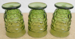Avocado Green 3.75″ Tall Vintage Whitehall Tumblers by Colony Glass Set of 3