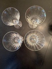 Fostoria Vintage Silver Flutes Crystal Water Goblets Glasses
