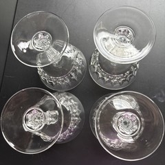 4 Vtg Lady Victoria Fine Crystal Stemware Champagne Coupe Tall Sherbet Glasses