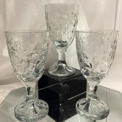 Princess House Fantasia 6.75” Water Wine Goblet – Set of 3