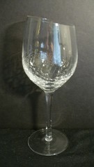 Pier 1 Crackle Clear Angled Top 8 7/8″ Wine Glass – 1