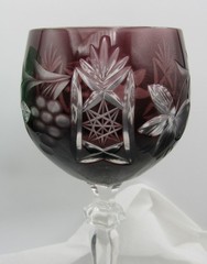 BOHEMIAN CRYSTAL CUT-TO-CLEAR MULTICOLOR HOCK WINE GLASSES – SET OF 6 (8.75″)