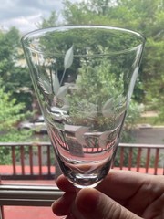 Set of 4 Etched rose pattern water or ice tea goblets – EUC