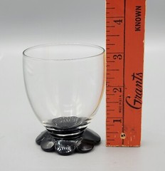 6 Weston Lilly Pad Foot 4oz Glasses LE Smith Black Amethyst Glass Tumbler Caddy