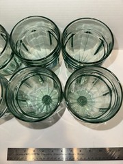 6 Vintage Libbey Gibralter Duratuff Spanish Green Goblets 7” Iced Tea Glasses